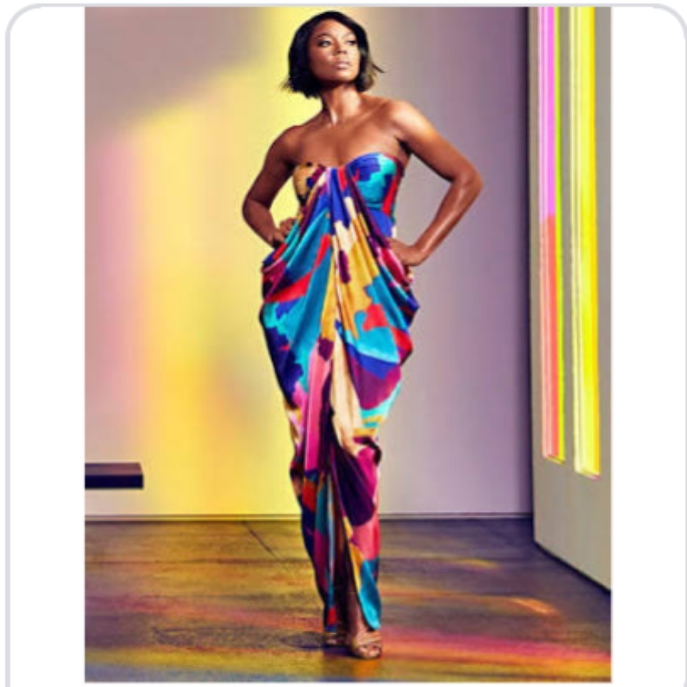 Multicolor Strapless Dress - Gabrielle Union Colle